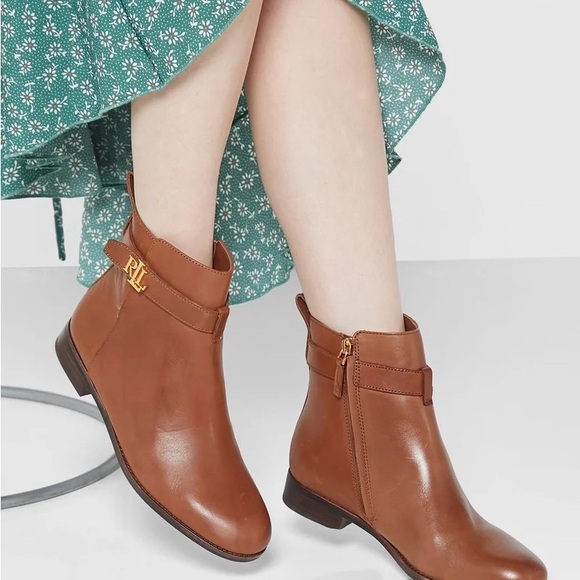 Lauren Ralph Lauren Briele Brown Leather Boots US 9.5 B - Picture 2 of 16